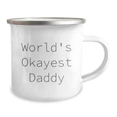 Funny Daddy Gifts from Men, World's Okayest Daddy Camping Mug for Birthday Unique Gifts - Image 2